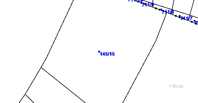 Parcela st. 145/15 v KÚ Cerhýnky, Katastrální mapa