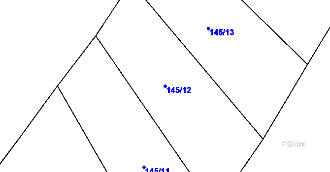 Parcela st. 145/12 v KÚ Cerhýnky, Katastrální mapa