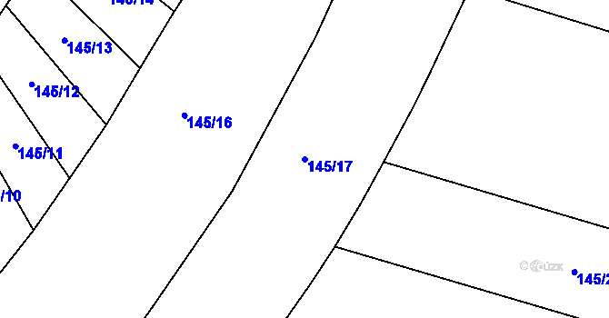 Parcela st. 145/17 v KÚ Cerhýnky, Katastrální mapa