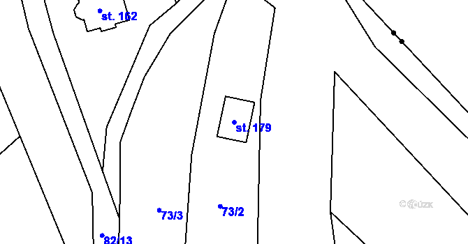 Parcela st. 179 v KÚ Cerhýnky, Katastrální mapa