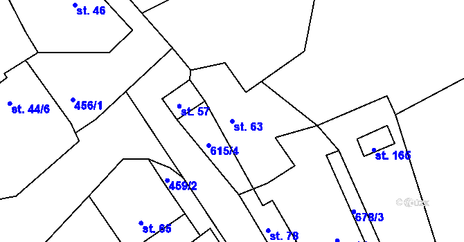 Parcela st. 63 v KÚ Cerhonice, Katastrální mapa