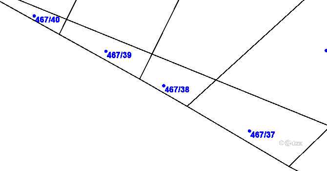 Parcela st. 467/38 v KÚ Cerhonice, Katastrální mapa