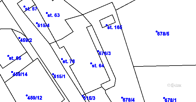 Parcela st. 678/3 v KÚ Cerhonice, Katastrální mapa