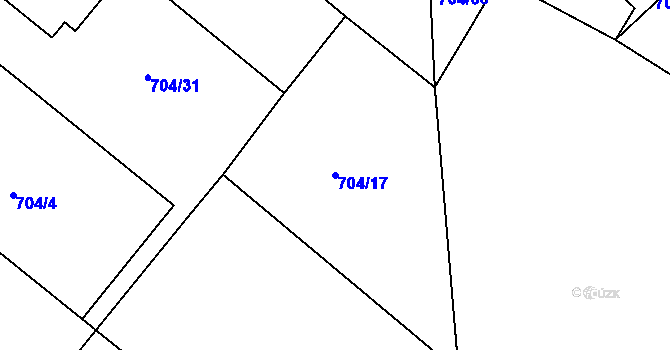 Parcela st. 704/17 v KÚ Cerhonice, Katastrální mapa