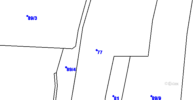 Parcela st. 77 v KÚ Cerhonice, Katastrální mapa