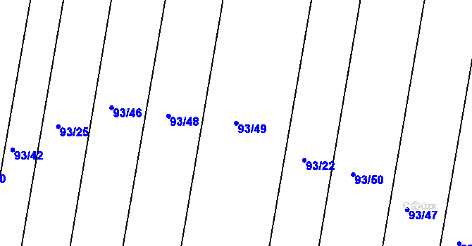 Parcela st. 93/49 v KÚ Cerhonice, Katastrální mapa