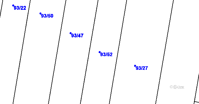 Parcela st. 93/52 v KÚ Cerhonice, Katastrální mapa