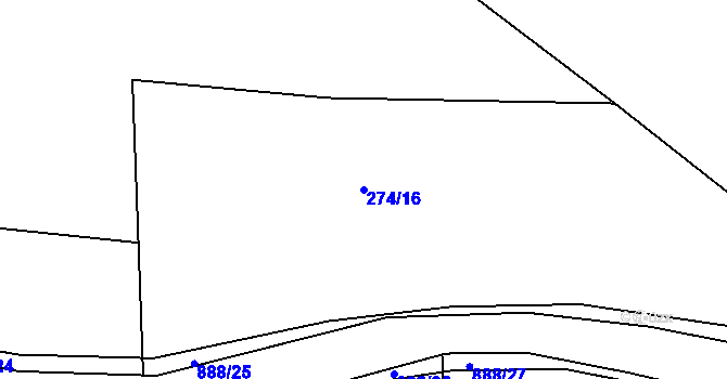 Parcela st. 274/16 v KÚ Cerhonice, Katastrální mapa