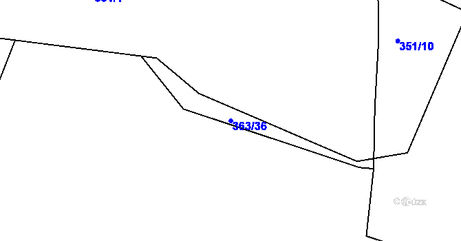 Parcela st. 363/36 v KÚ Cerhonice, Katastrální mapa