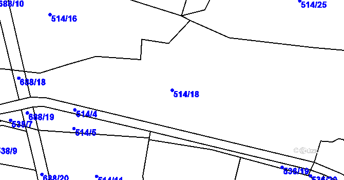 Parcela st. 514/18 v KÚ Cerhonice, Katastrální mapa