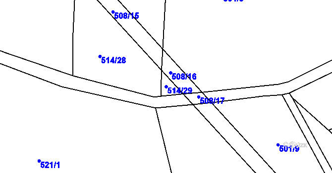Parcela st. 514/29 v KÚ Cerhonice, Katastrální mapa