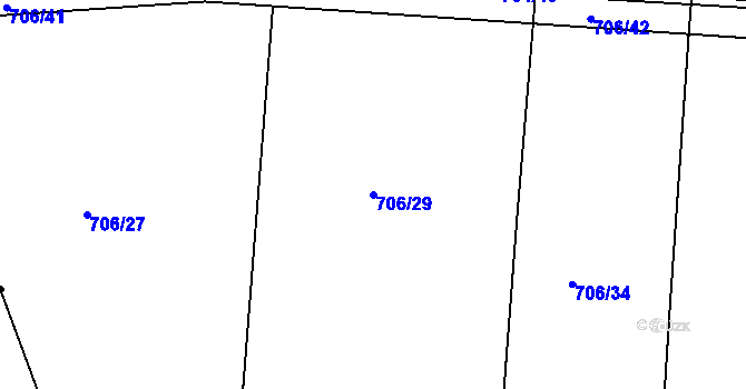 Parcela st. 706/29 v KÚ Cerhonice, Katastrální mapa
