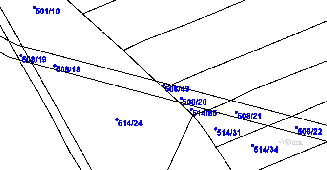 Parcela st. 508/49 v KÚ Cerhonice, Katastrální mapa