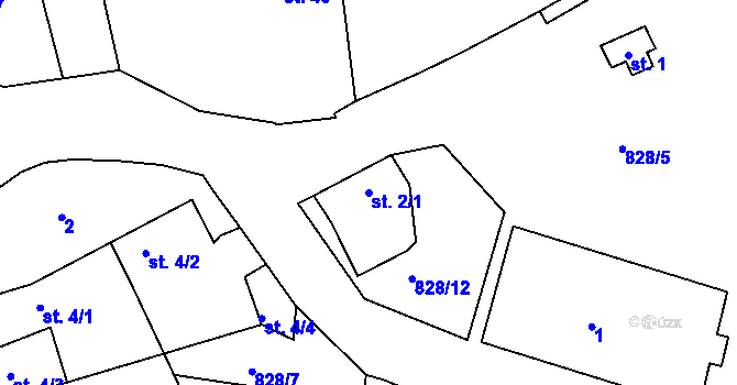 Parcela st. 2/1 v KÚ Cerhonice, Katastrální mapa