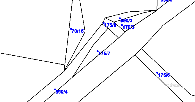 Parcela st. 175/7 v KÚ Radobytce, Katastrální mapa