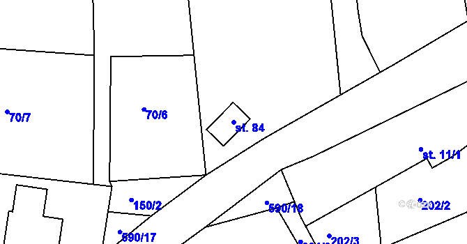 Parcela st. 84 v KÚ Radobytce, Katastrální mapa