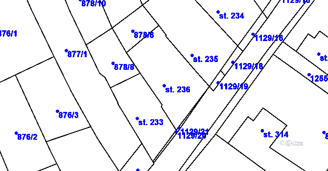 Parcela st. 236 v KÚ Cerhovice, Katastrální mapa
