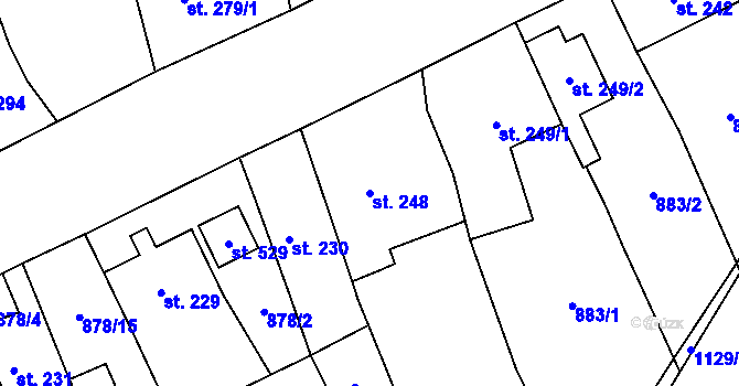 Parcela st. 248 v KÚ Cerhovice, Katastrální mapa