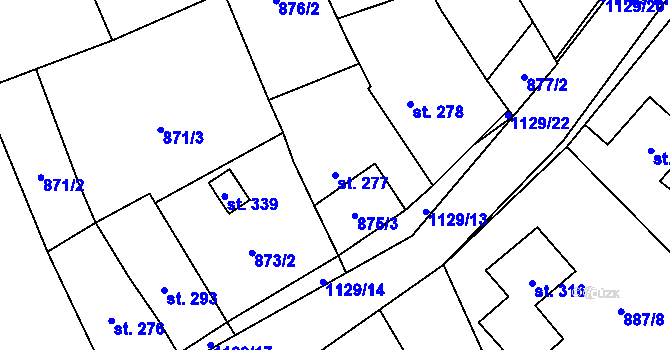 Parcela st. 277 v KÚ Cerhovice, Katastrální mapa