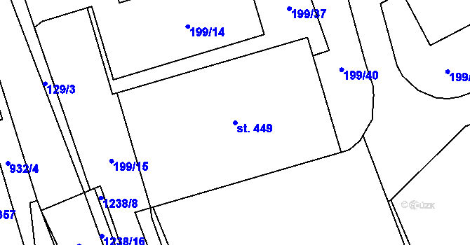 Parcela st. 449 v KÚ Cerhovice, Katastrální mapa