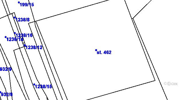 Parcela st. 462 v KÚ Cerhovice, Katastrální mapa