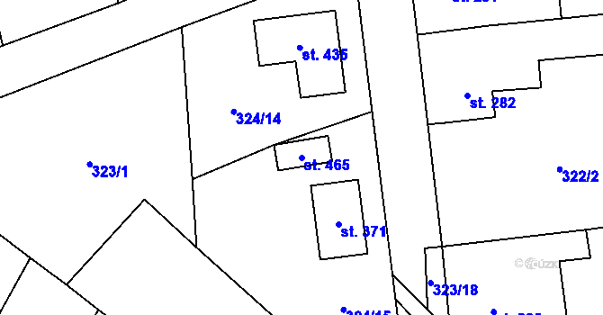 Parcela st. 465 v KÚ Cerhovice, Katastrální mapa