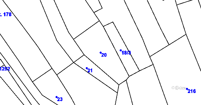Parcela st. 20 v KÚ Cerhovice, Katastrální mapa