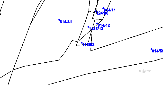 Parcela st. 1188/2 v KÚ Cerhovice, Katastrální mapa