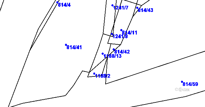 Parcela st. 1188/13 v KÚ Cerhovice, Katastrální mapa