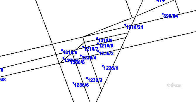 Parcela st. 1236/2 v KÚ Cerhovice, Katastrální mapa
