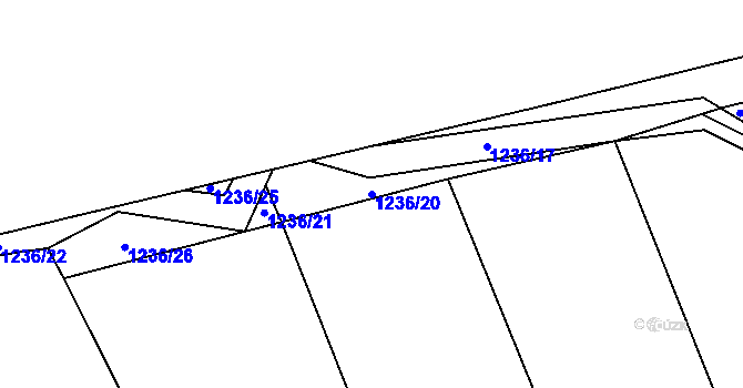 Parcela st. 1236/20 v KÚ Cerhovice, Katastrální mapa