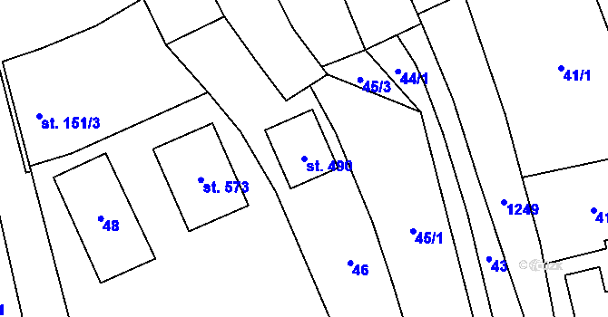 Parcela st. 490 v KÚ Cerhovice, Katastrální mapa