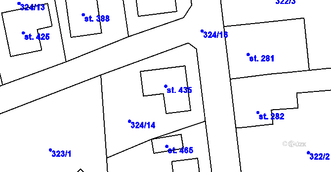 Parcela st. 435 v KÚ Cerhovice, Katastrální mapa