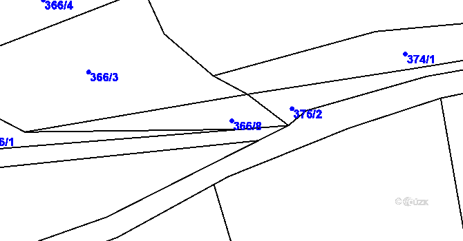 Parcela st. 366/8 v KÚ Cerhovice, Katastrální mapa