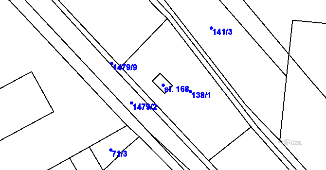 Parcela st. 168 v KÚ Cetechovice, Katastrální mapa