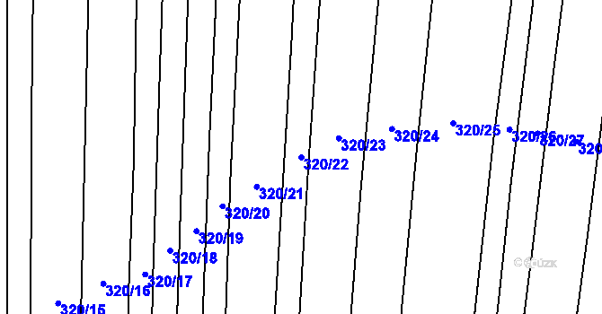 Parcela st. 320/22 v KÚ Cetechovice, Katastrální mapa