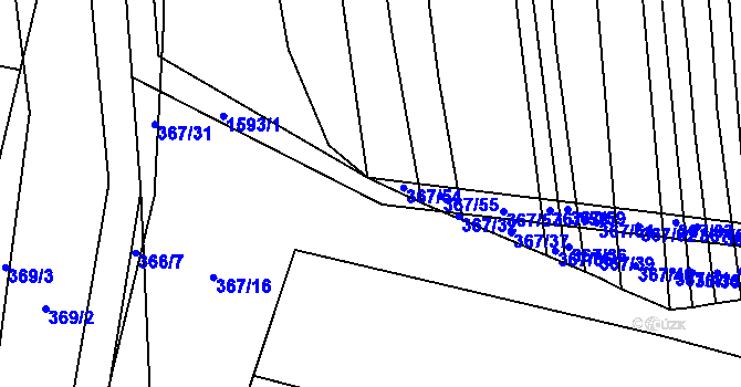 Parcela st. 367/52 v KÚ Cetechovice, Katastrální mapa