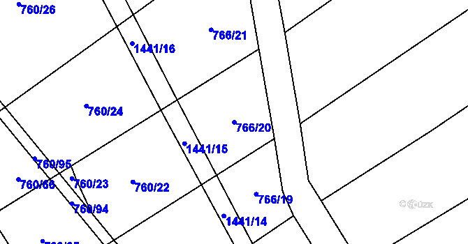 Parcela st. 766/20 v KÚ Cetechovice, Katastrální mapa