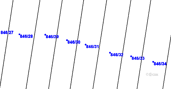 Parcela st. 846/31 v KÚ Cetechovice, Katastrální mapa