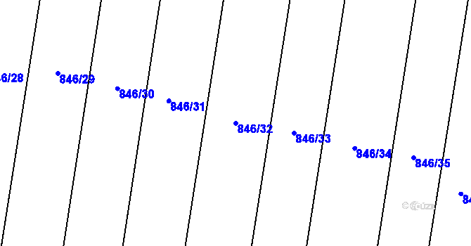 Parcela st. 846/32 v KÚ Cetechovice, Katastrální mapa