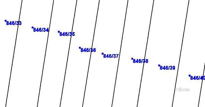 Parcela st. 846/37 v KÚ Cetechovice, Katastrální mapa