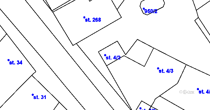Parcela st. 4/2 v KÚ Cetkovice, Katastrální mapa