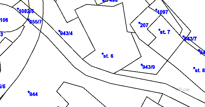 Parcela st. 6 v KÚ Cetkovice, Katastrální mapa