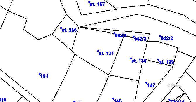 Parcela st. 137 v KÚ Cetkovice, Katastrální mapa
