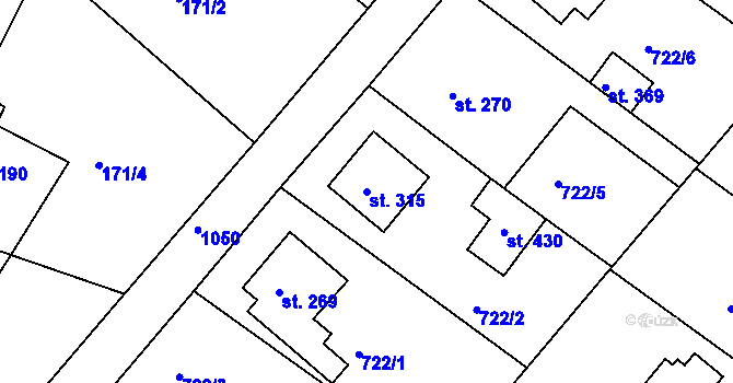 Parcela st. 315 v KÚ Cetkovice, Katastrální mapa