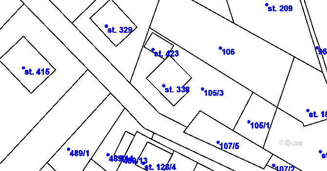 Parcela st. 338 v KÚ Cetkovice, Katastrální mapa
