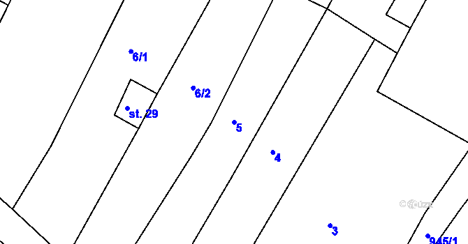 Parcela st. 5 v KÚ Cetkovice, Katastrální mapa