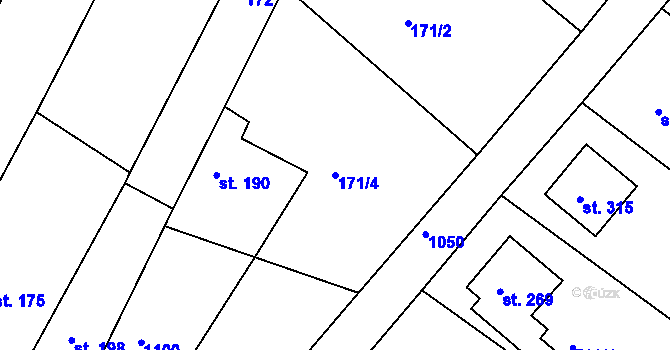 Parcela st. 171/4 v KÚ Cetkovice, Katastrální mapa