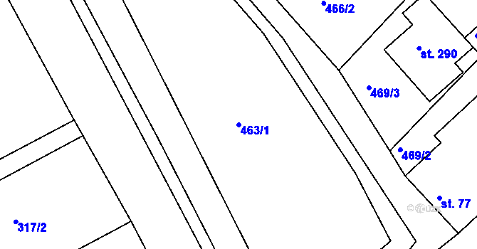 Parcela st. 463/1 v KÚ Cetkovice, Katastrální mapa