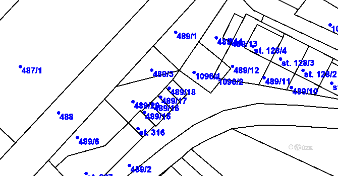 Parcela st. 489/18 v KÚ Cetkovice, Katastrální mapa